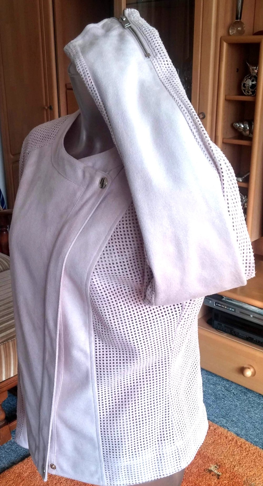 NEU Sommer Damenjacke aus Velours-Imitat  Gr.38 Zartrosé 