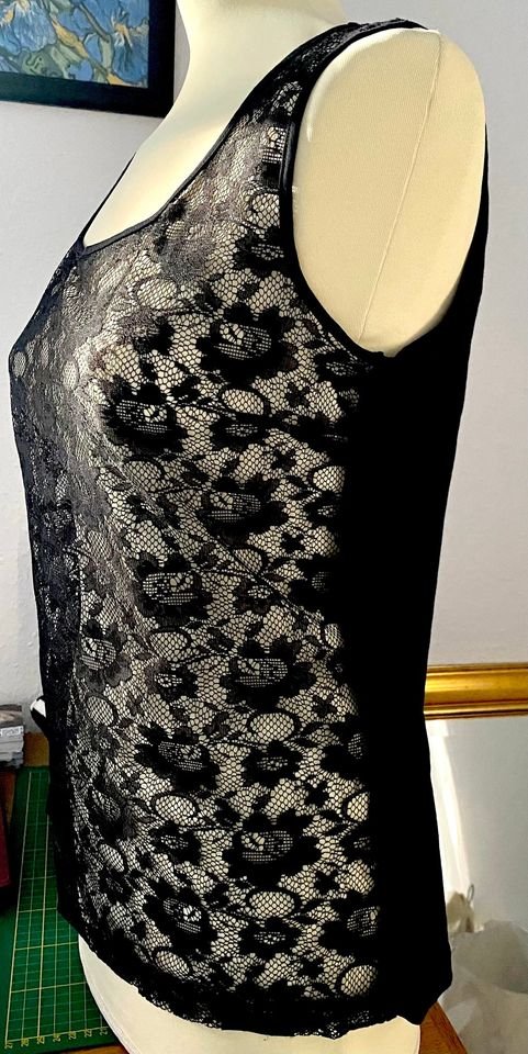 Damen sexy Shirt Spitze Jersey Gr.S in Schwarz von Boule NW 