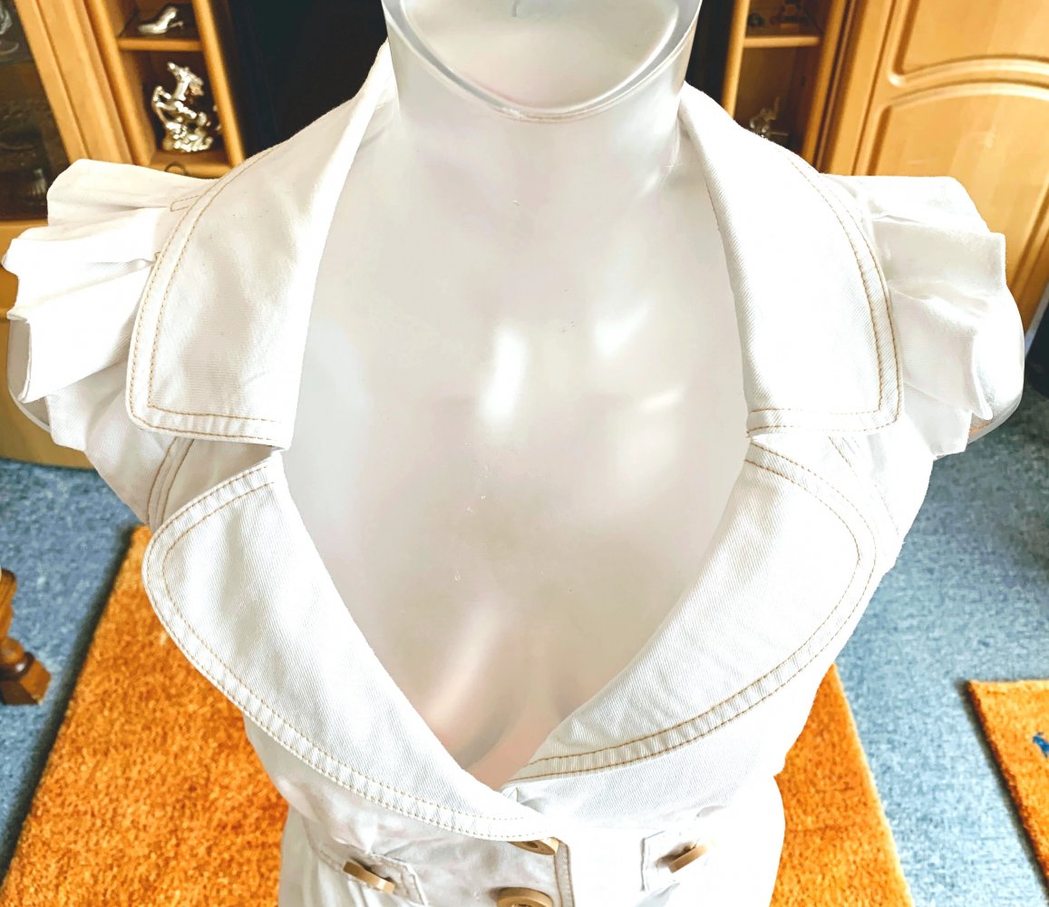Damen Weste Sommer Jeans Rüschen Gr.36 in Weiß von Tally Weijl NW