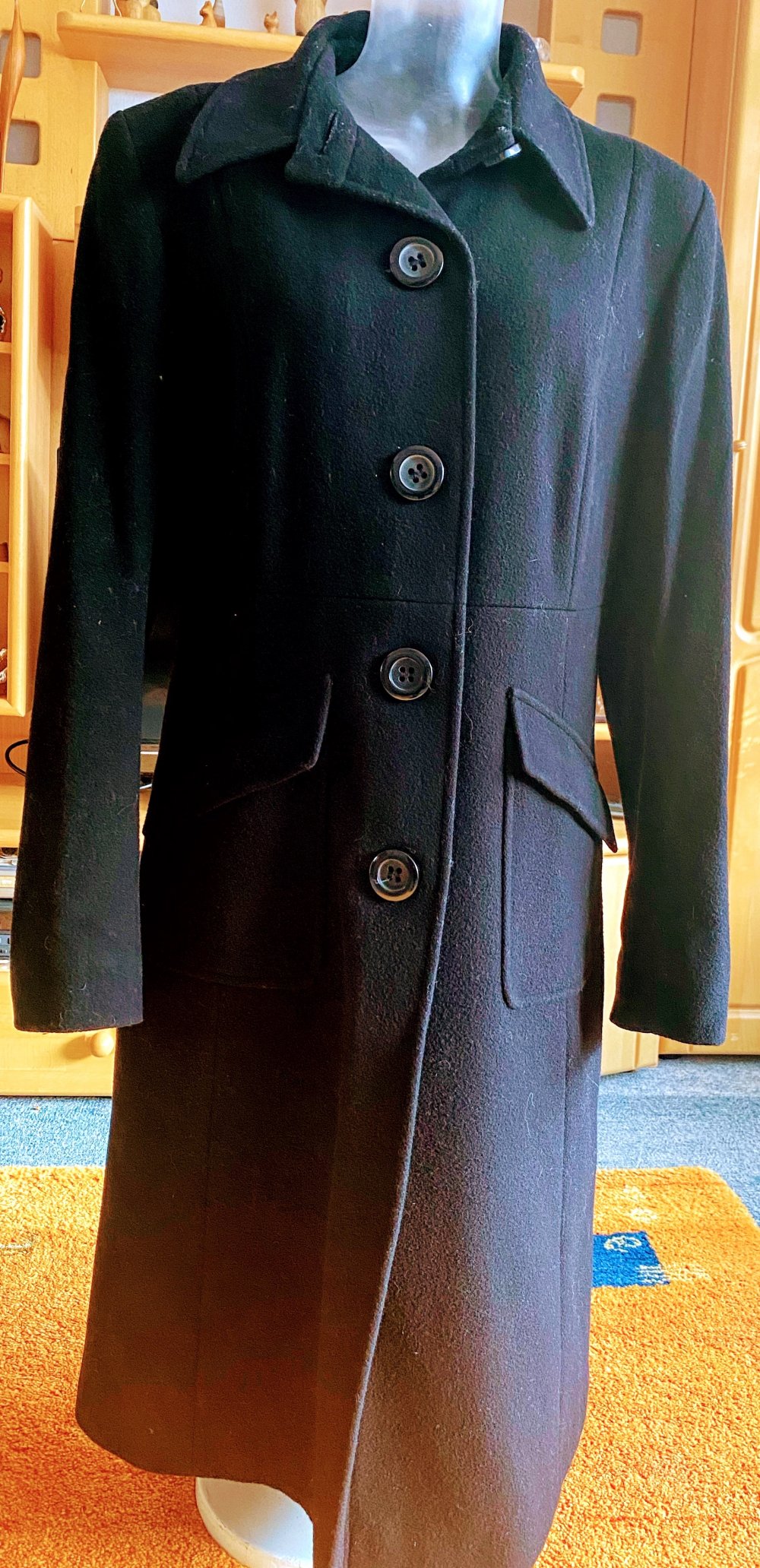 Damen Mantel Wolle Business Klassisch Gr.40 in Schwarz von Yessica