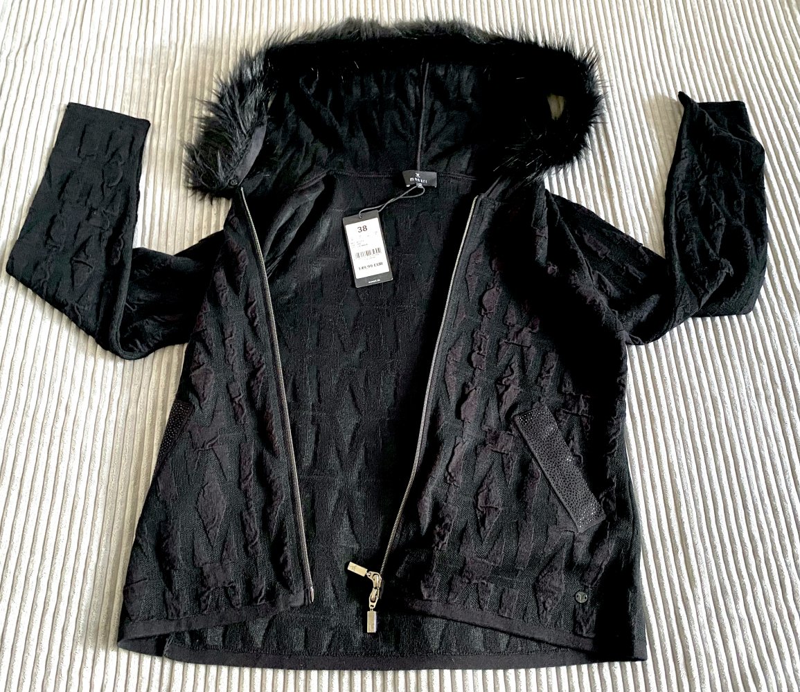 NEU Damen Jacke Strick Kapuze Gr.40 in Schwarz von Monari P.149,90€