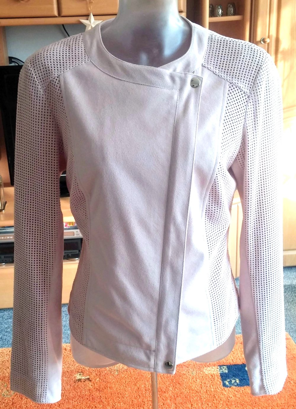 NEU Sommer Damenjacke aus Velours-Imitat  Gr.38 Zartrosé 