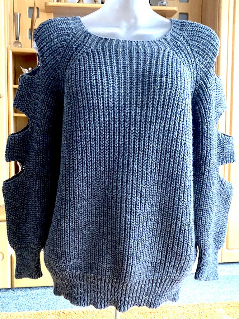 Damen Pullover Mohair Strick Casual Gr.M in Grau NW 