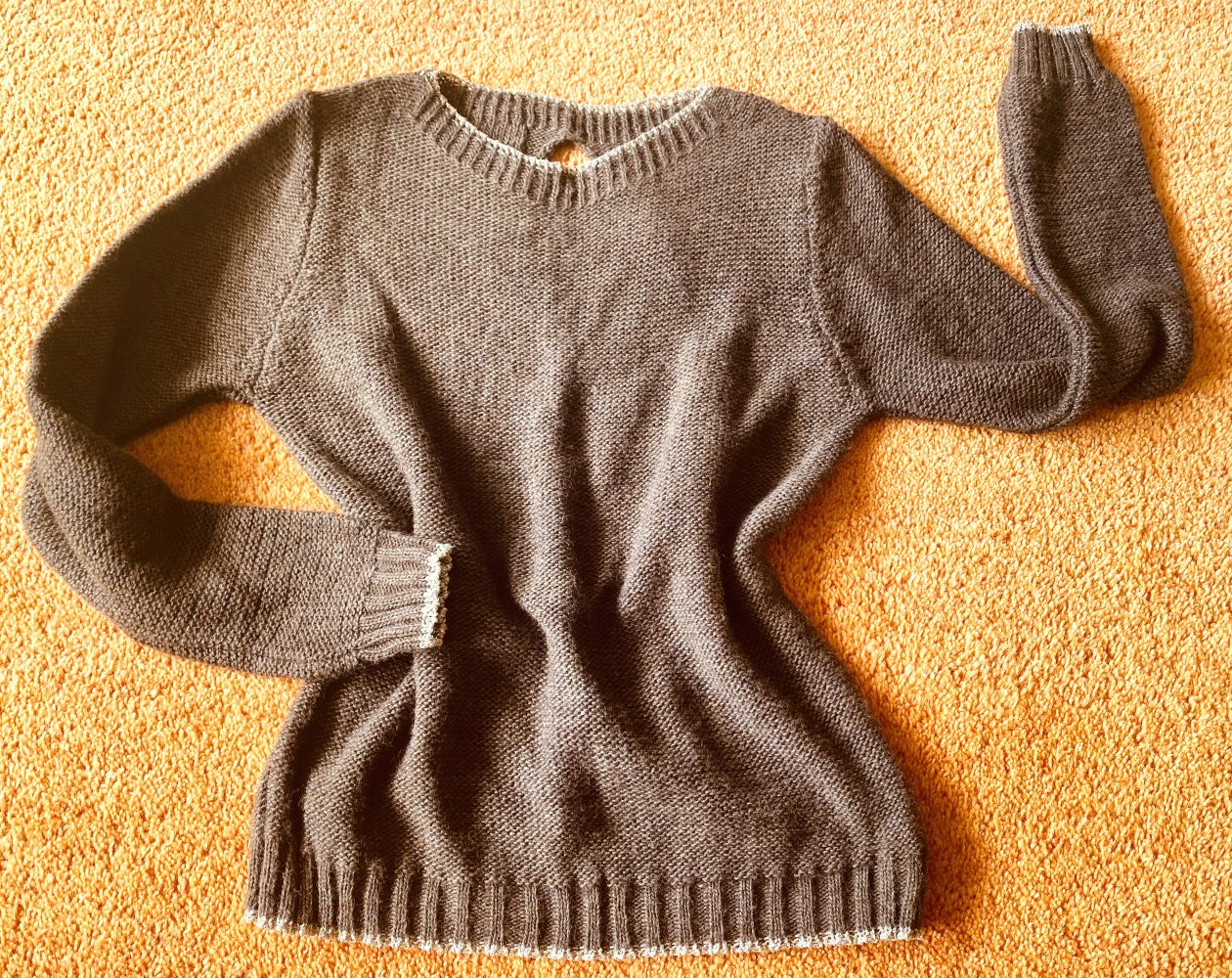 Damen Pullover Wolle strick Gr.38 in Braun/Gold