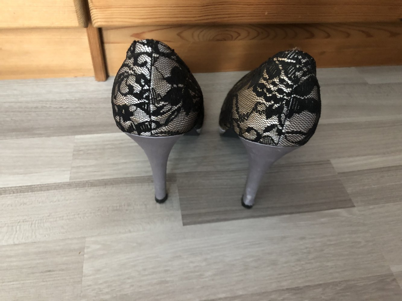 Grau-schwarze High Heels - Größe 38 - TOP! Selten getragen!