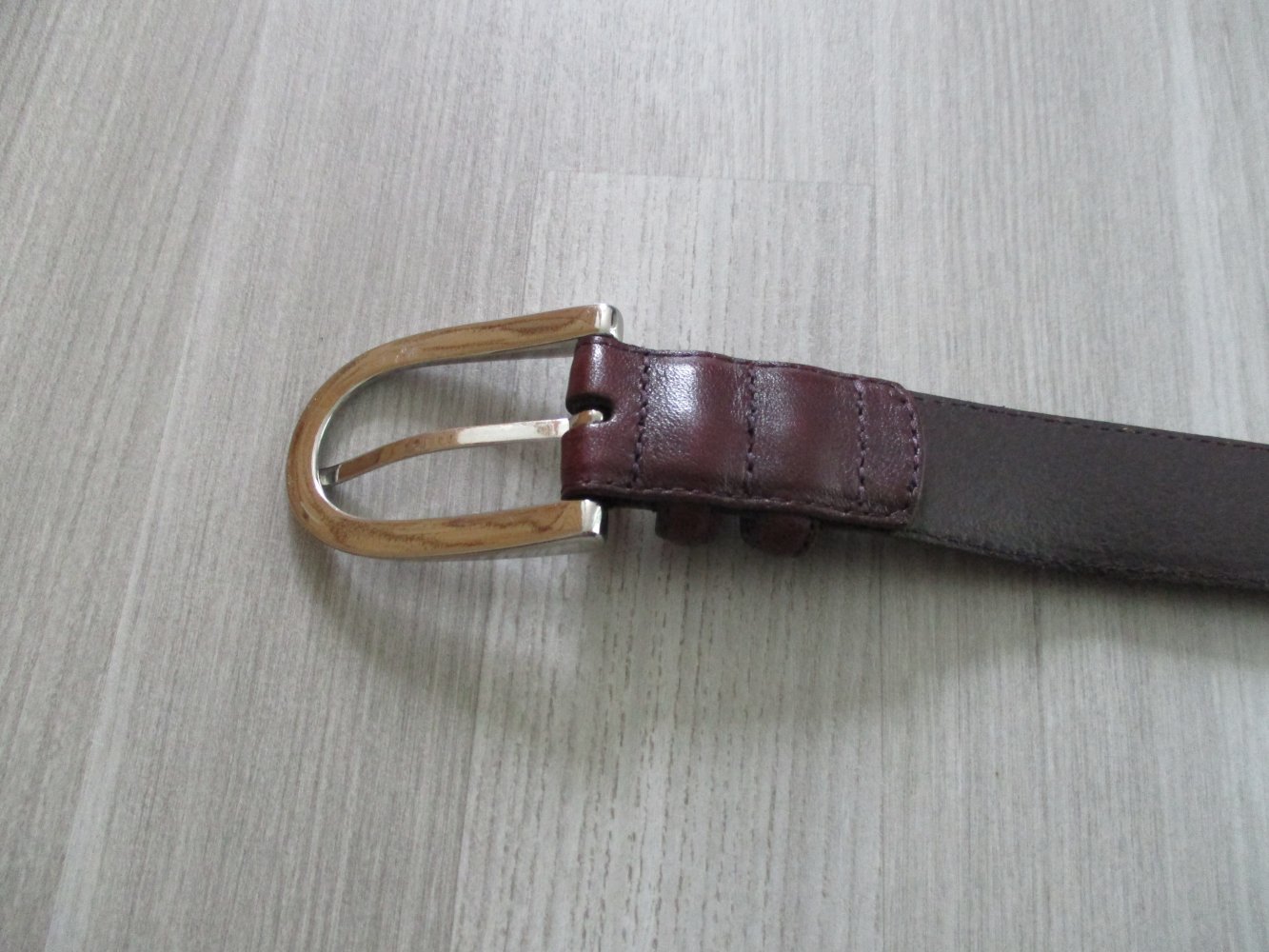 Dunkel lila Gürtel - Echtes Leder - Größe 85/M - TOP-Zustand!