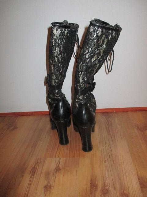 Inamagura Stiefel - Gothic - Größe 38 - Schwarz weiß 