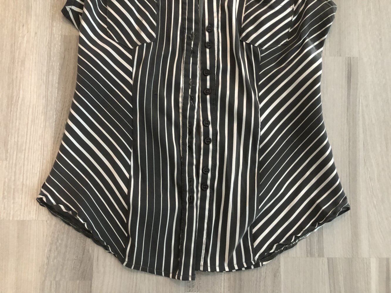 Grau-weiß gestreifte Bluse von Tally Weijl - Größe M
