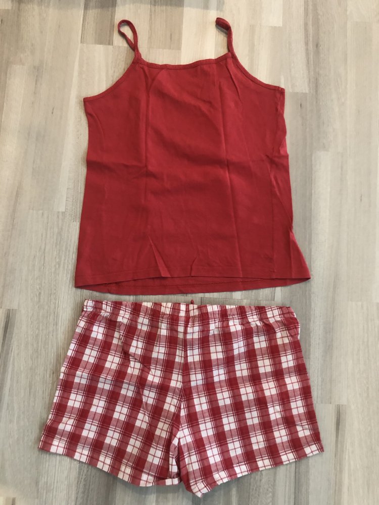 Rot-weißer Pyjama - Größe S 36/38 - sehr guter Zustand!