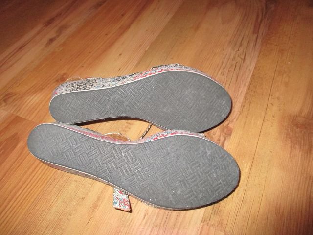 Bunte Esprit Sandalen mit Keilabsatz - Größe 38 - TOP-Zustand! Seventies 70er
