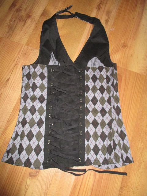 Rhombus Corsage - Größe S - Grau-schwarz - ungetragen! TOP! Gothic - Nastrovje Potsdam