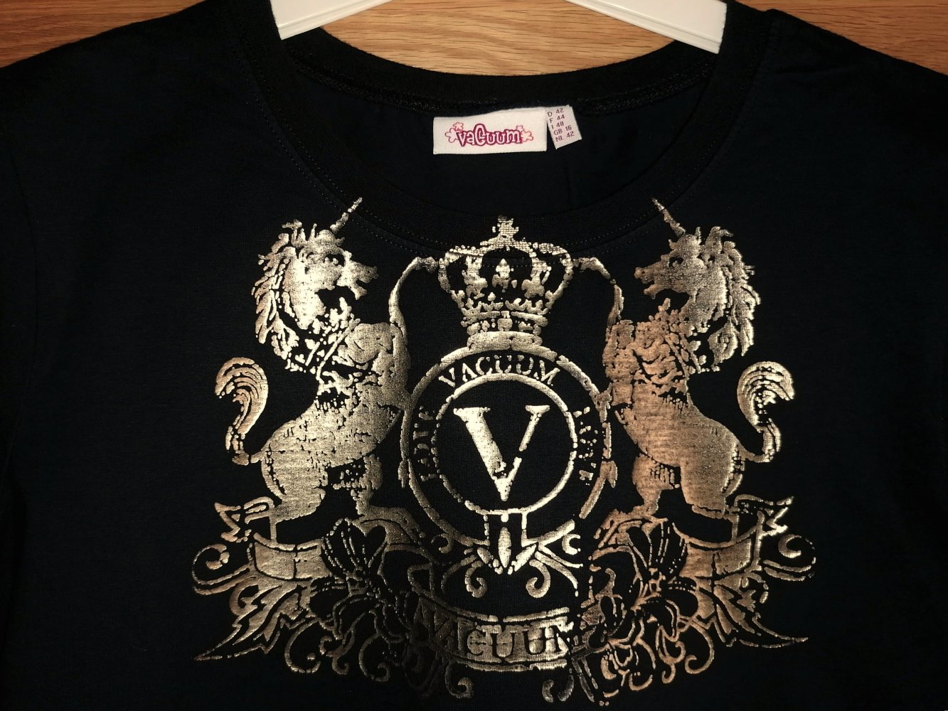 Vacuum Bedrucktes Damenshirt Girlie-Shirt Gr. 42