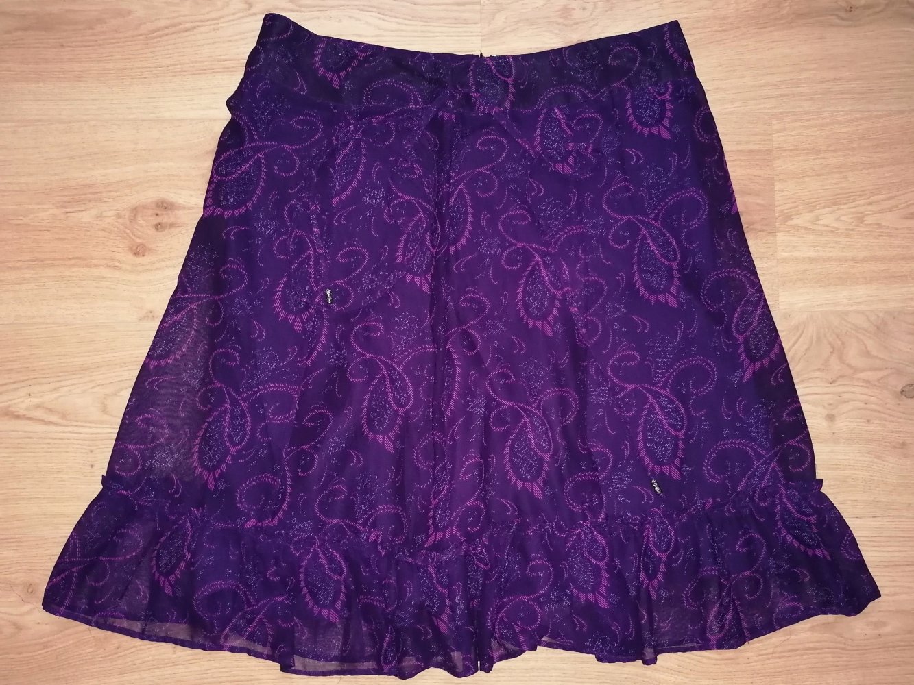 Zero Damenrock Lagenrock Trapezrock Lila Aubergine Paisley Gr. 42
