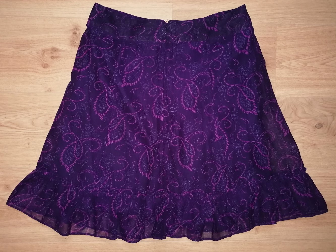 Zero Damenrock Lagenrock Trapezrock Lila Aubergine Paisley Gr. 42