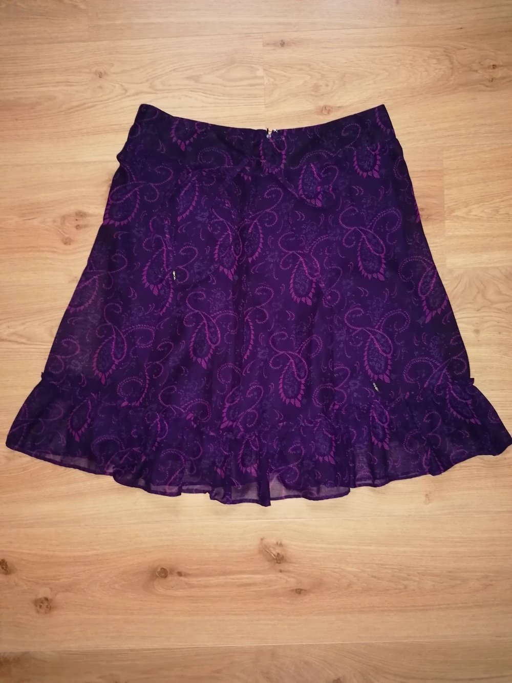 Zero Damenrock Lagenrock Trapezrock Lila Aubergine Paisley Gr. 42