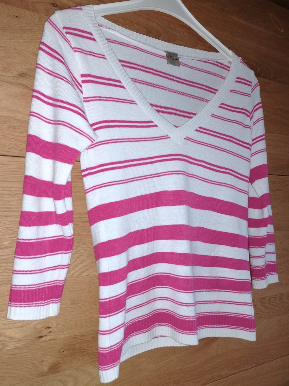 Style Damenpullover 3/4 Arm Ringelpullover Gr. S M