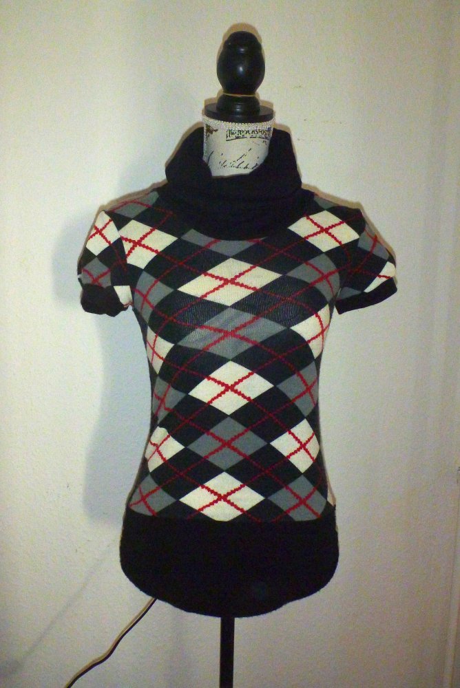 kurzärmliger Rollkragenpullover Gr. S/36