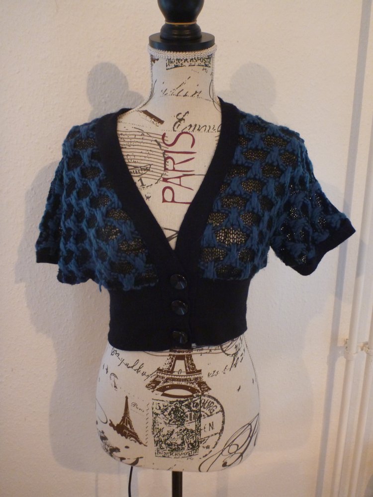 schwarz blaue Weste Gr. 36/S