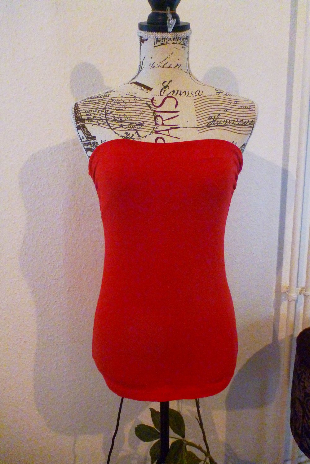 rotes schulterfreies Top von H&M Gr. S