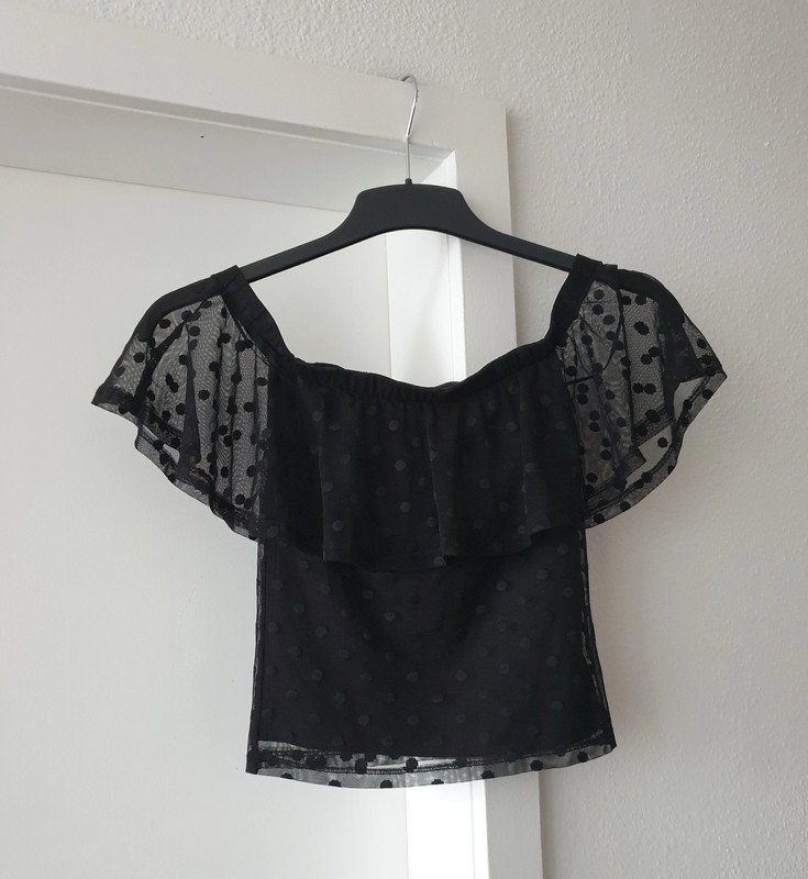 H&M Top Shirt Spitze Volant Gr. 34