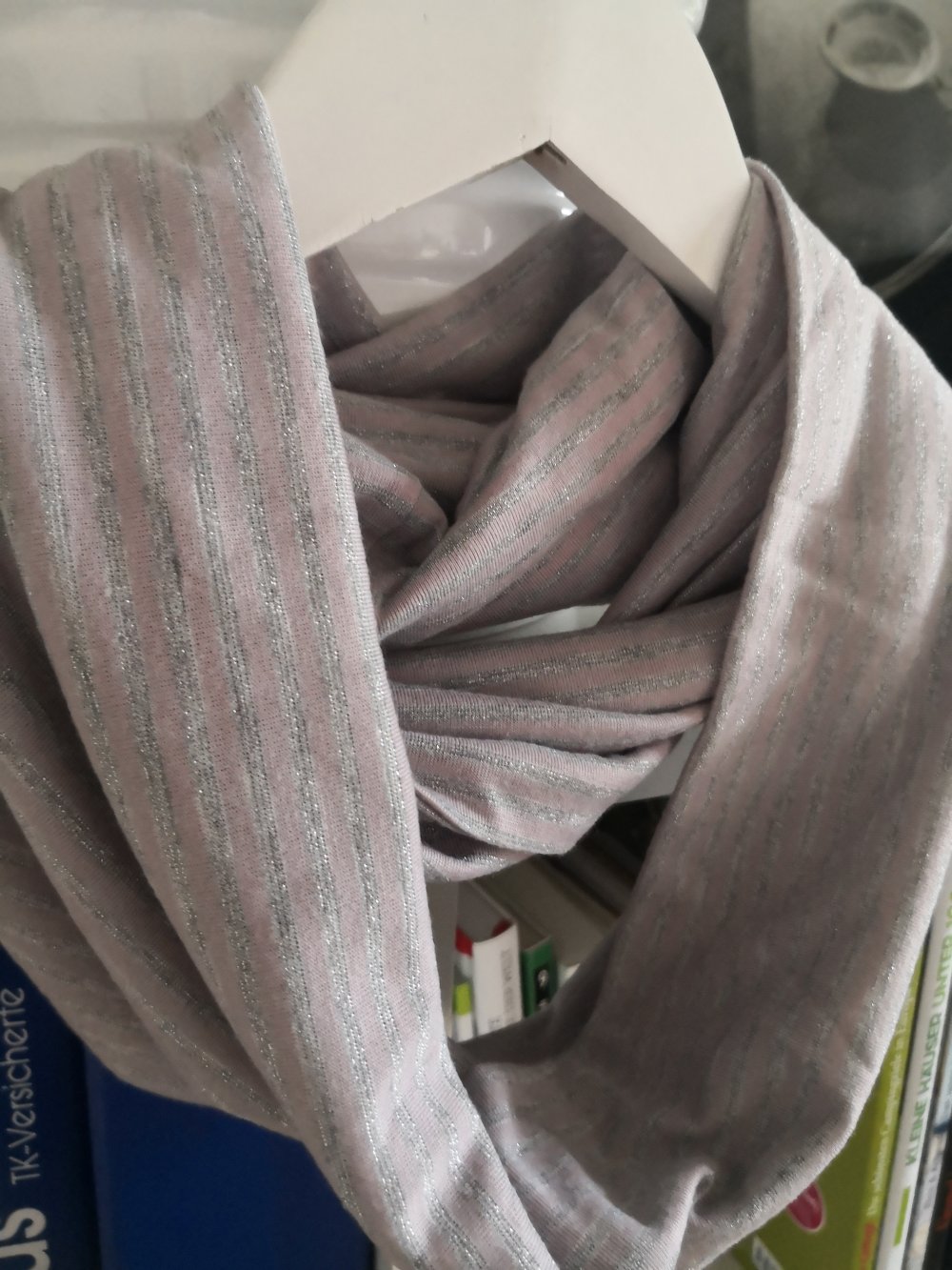 leichter Loopschal, silber-rosé