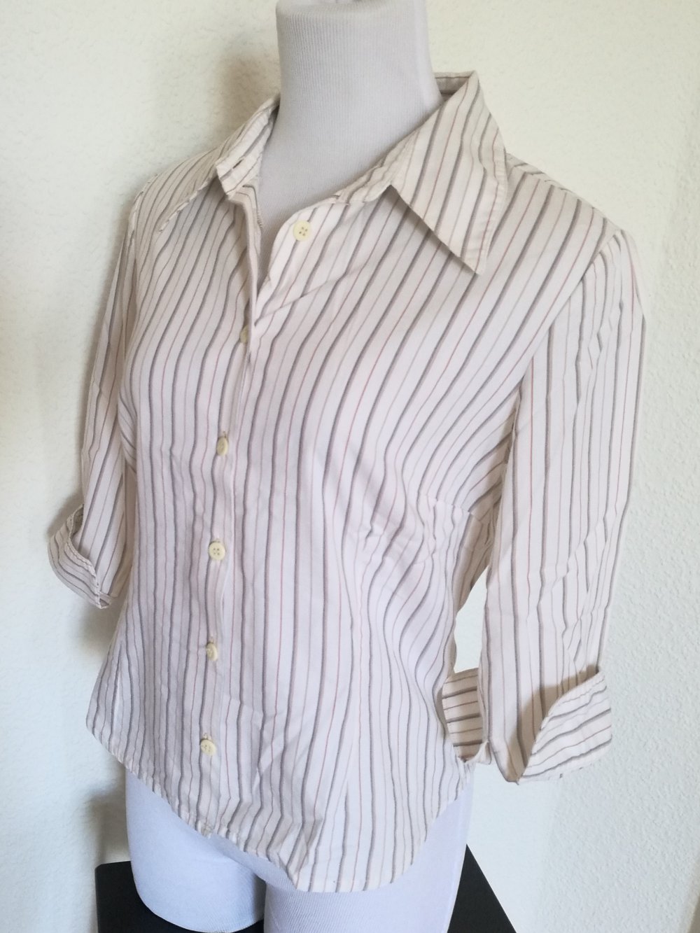gestreifte Bluse von H&M, Gr. S, naturfarben, 3/4-Arm