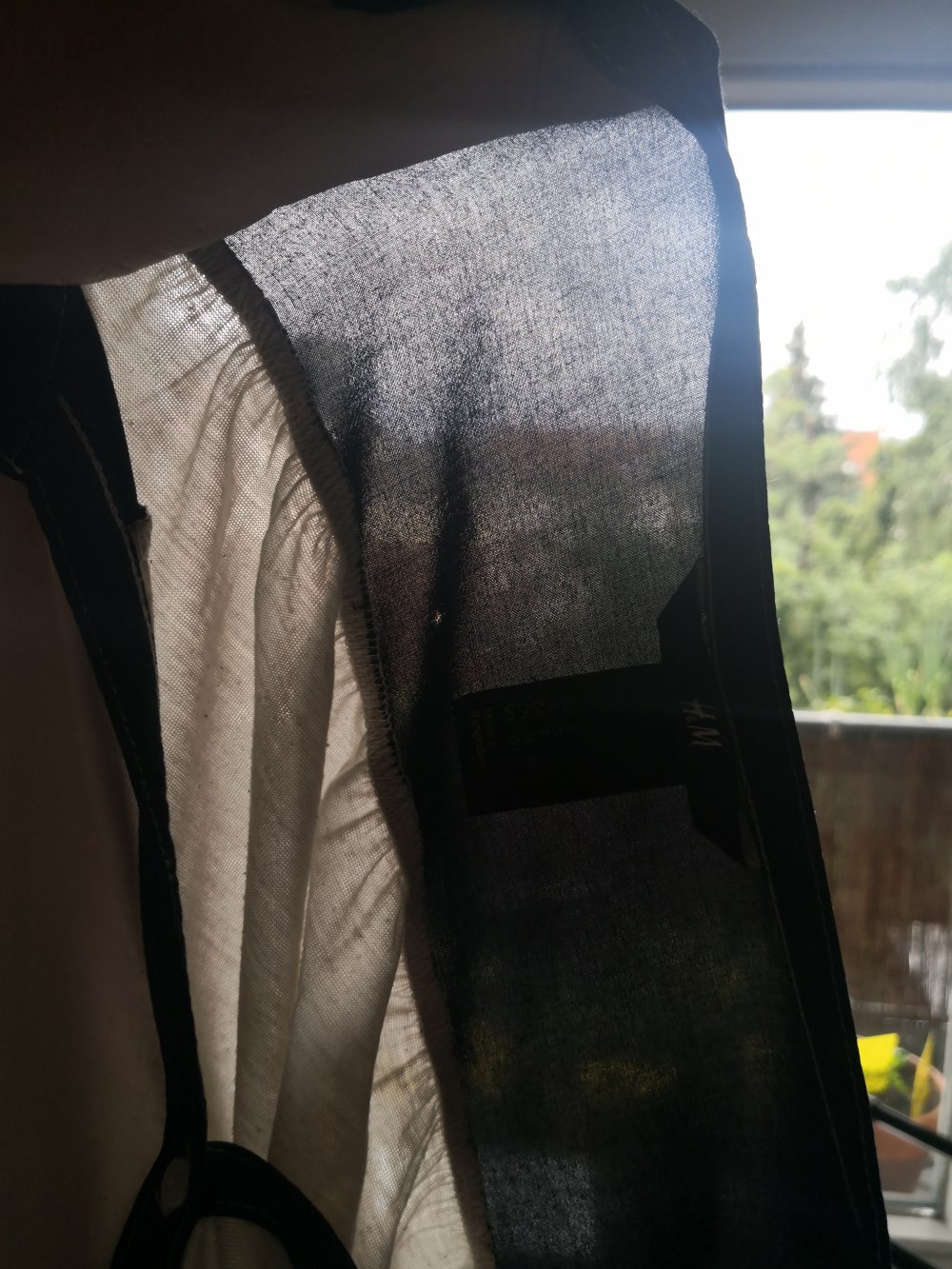 Blusenshirt von H&M, schwarz-weiß/creme, Gr. S, 3/4-Arm