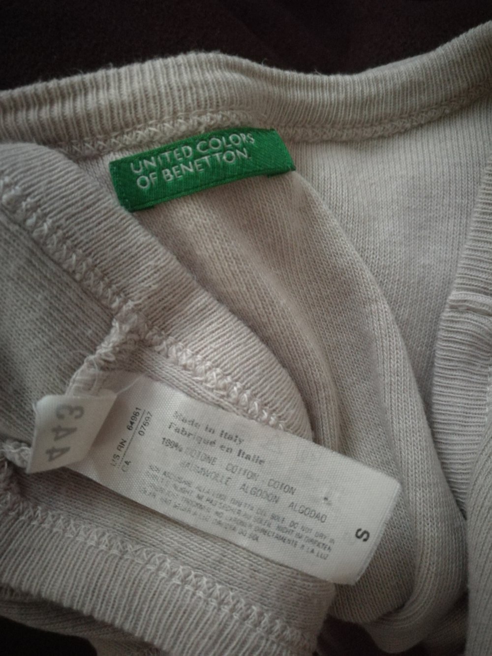Feinstrick-Top / Pullunder von Benetton, Gr. S, beige