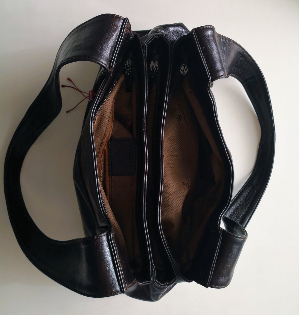 Echtleder Handtasche, dunkelbraun, wie neu