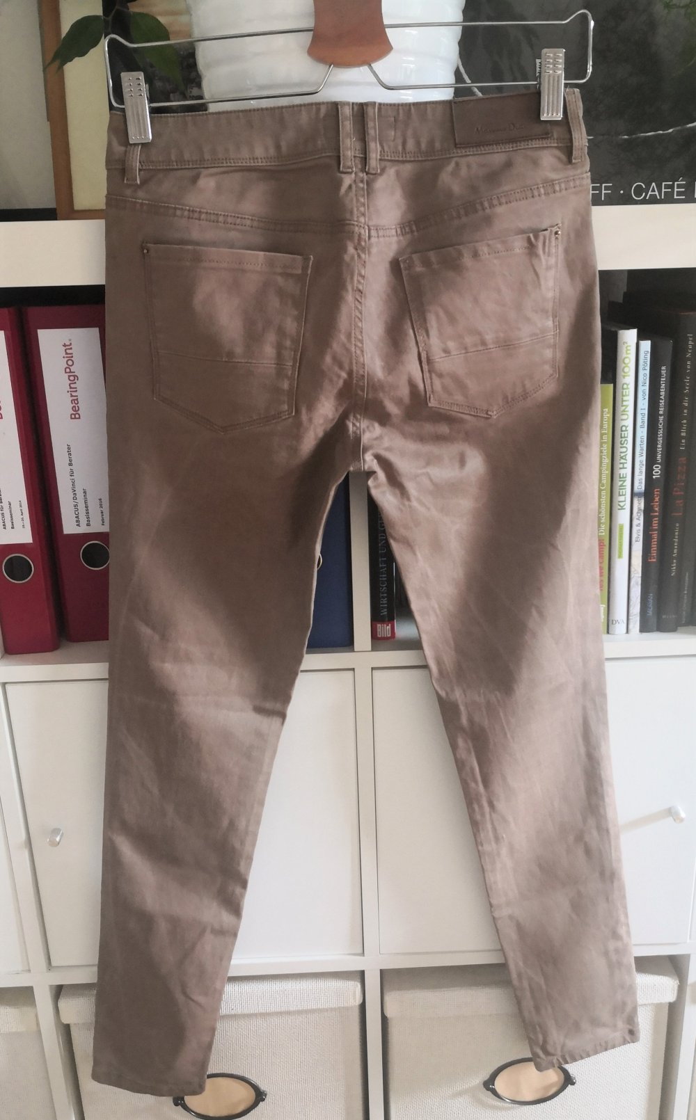 beige-braune Skinny Jeans von Massimo Dutti, Gr. 34 (W27/L32)