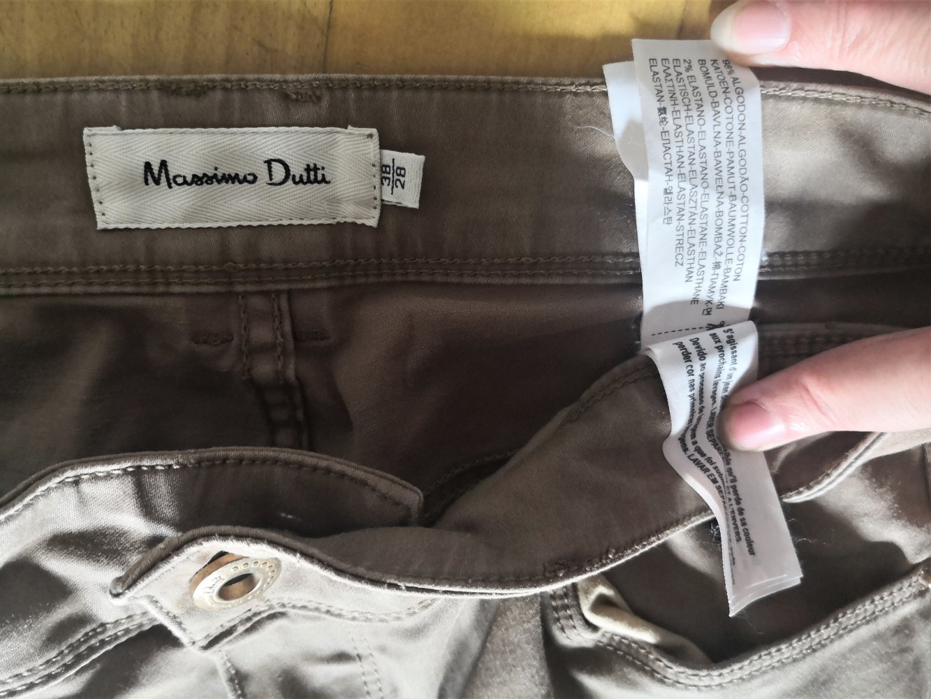 beige-braune Skinny Jeans von Massimo Dutti, Gr. 34 (W27/L32)