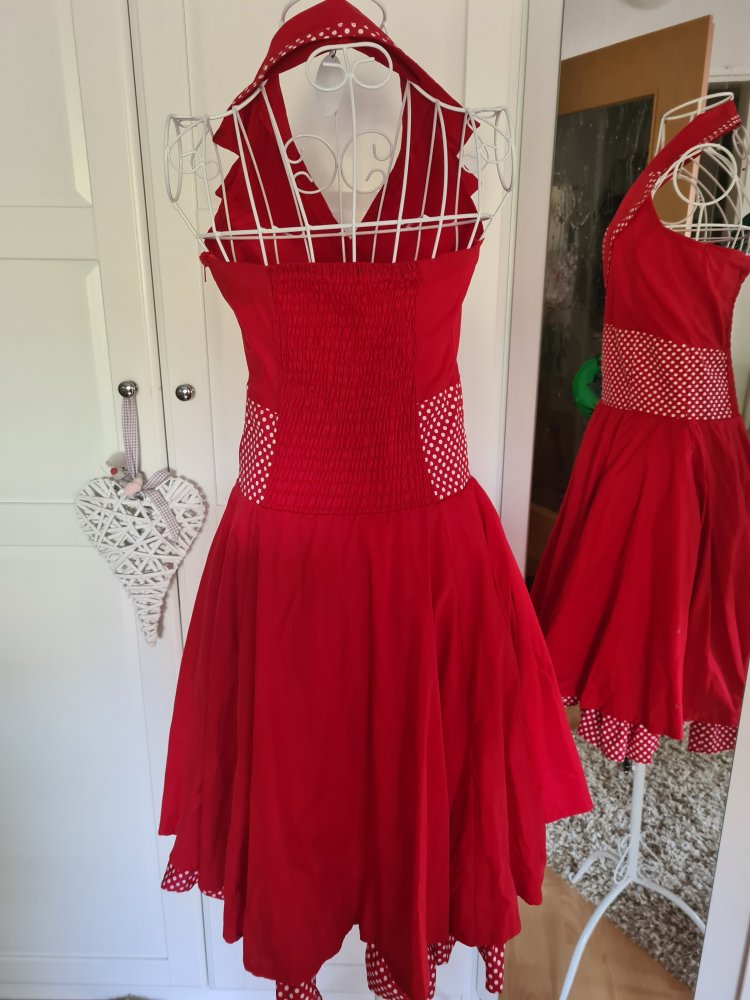 Kleid rot/weiß 38