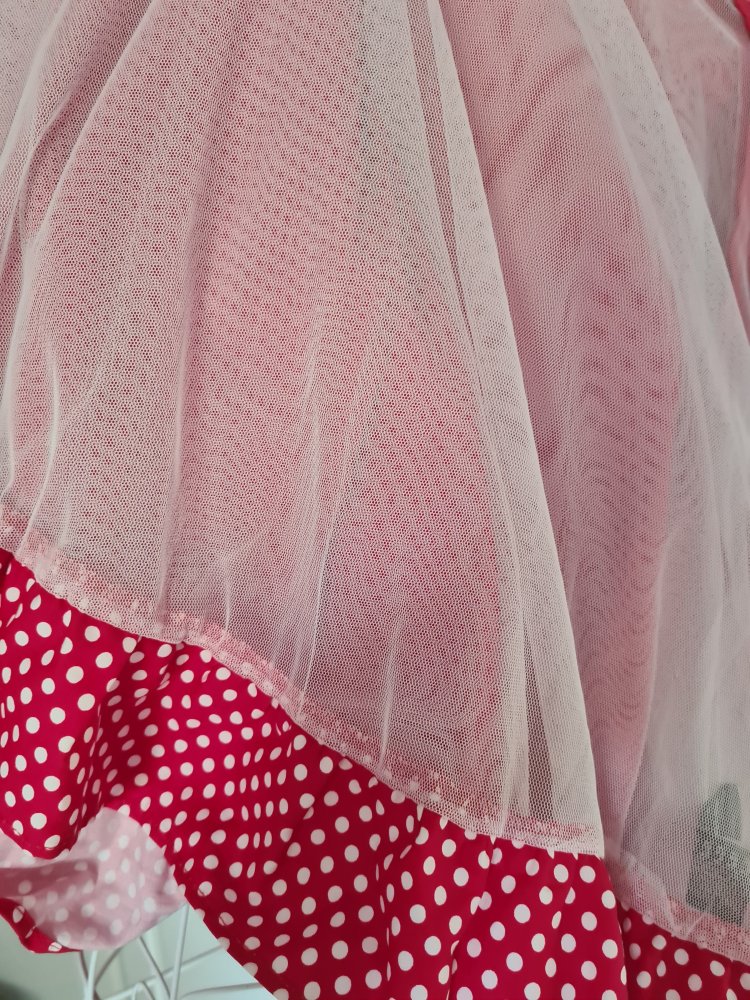 Kleid rot/weiß 38