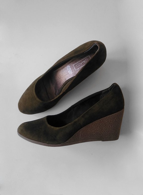 Keilabsatz Pumps, Echtleder, Gr. 41, Janet D.