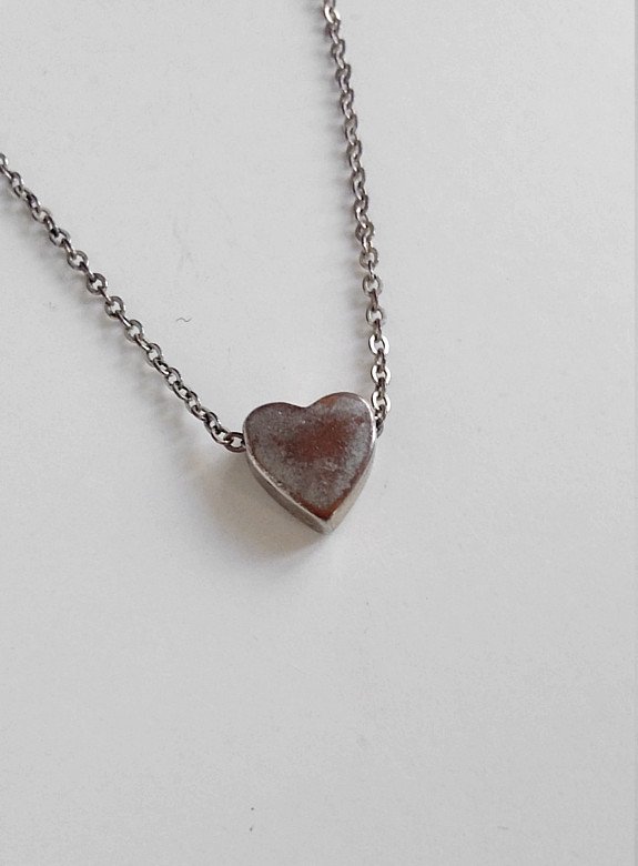 Kette mit Herz Anhänger, silberfarben