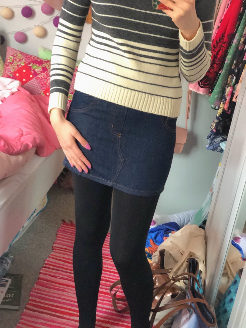 Jeans Minirock dunkelblau