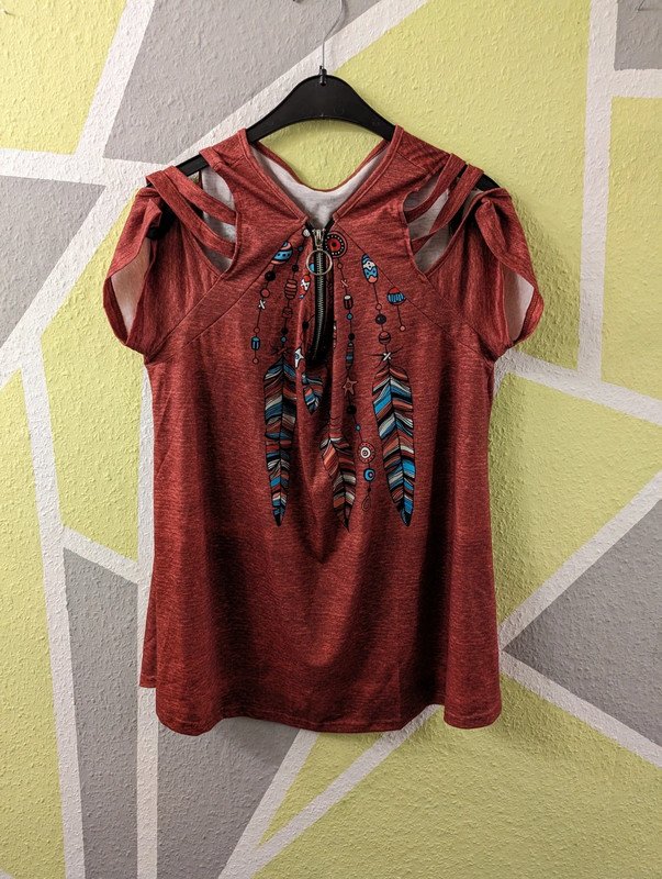Shirt Federn Gr. XL
