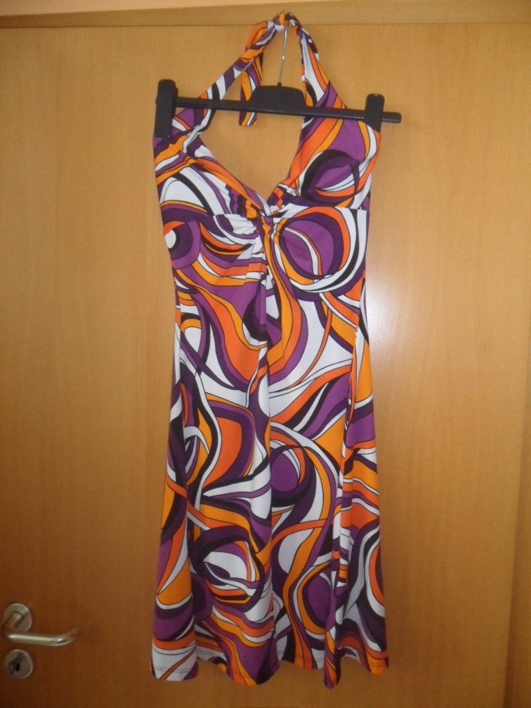 Buntes Kleid, Neckholder, Neckholderkleid, Gr. XS