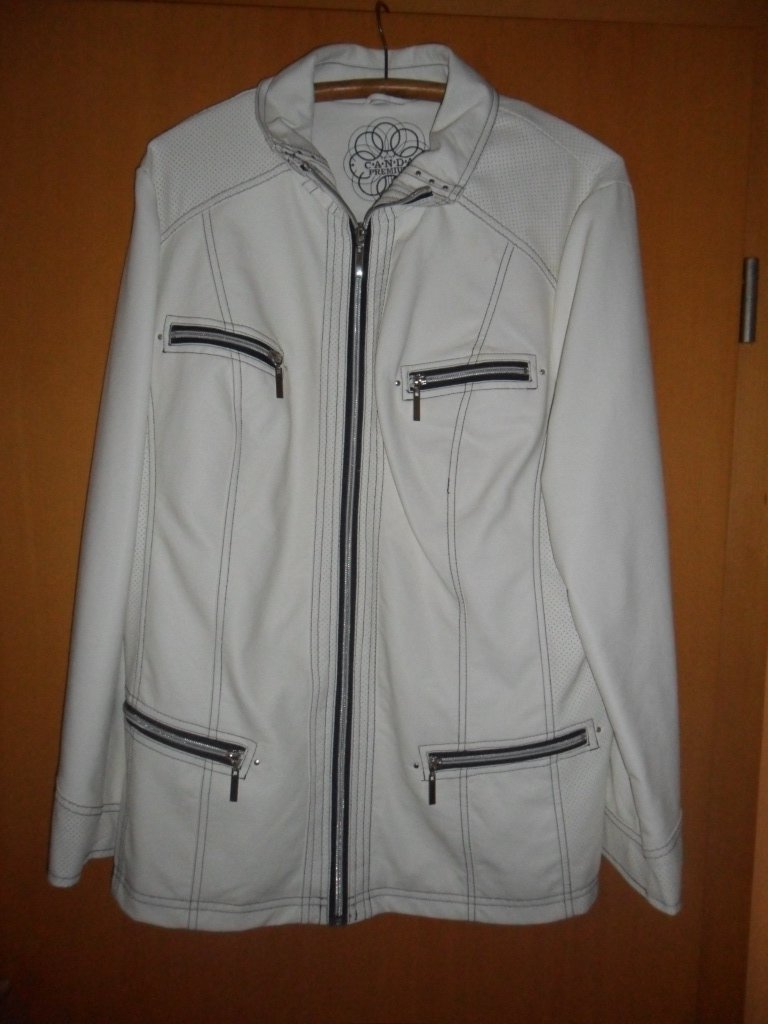 Canda weiße Lederjacke Gr. 48