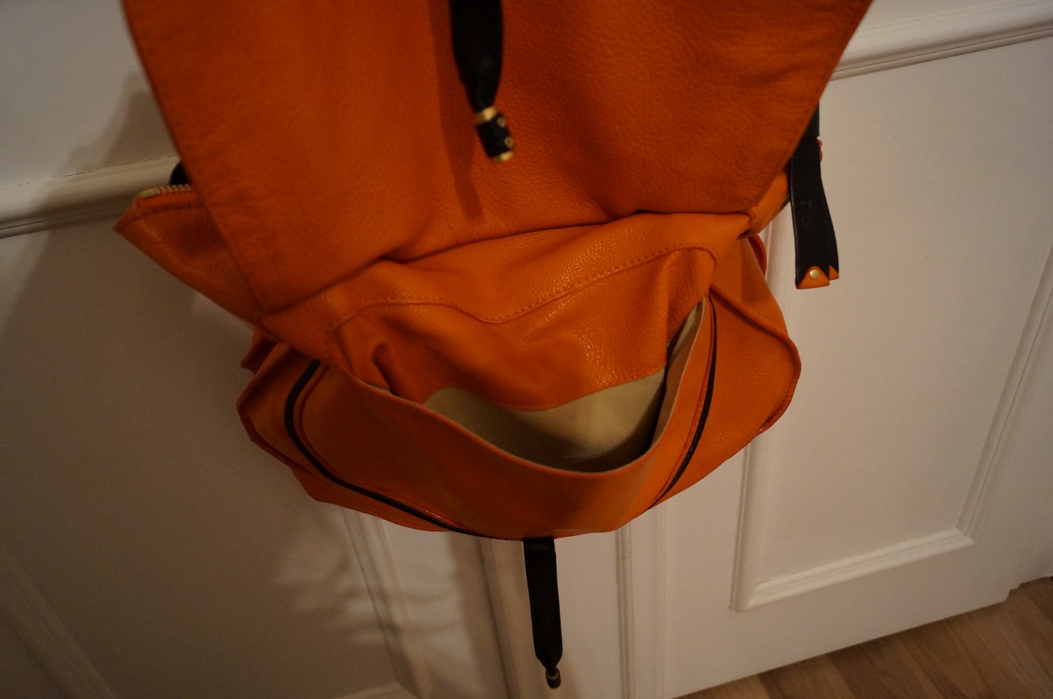 Damen Ledertasche aus echtem Leder / orange
