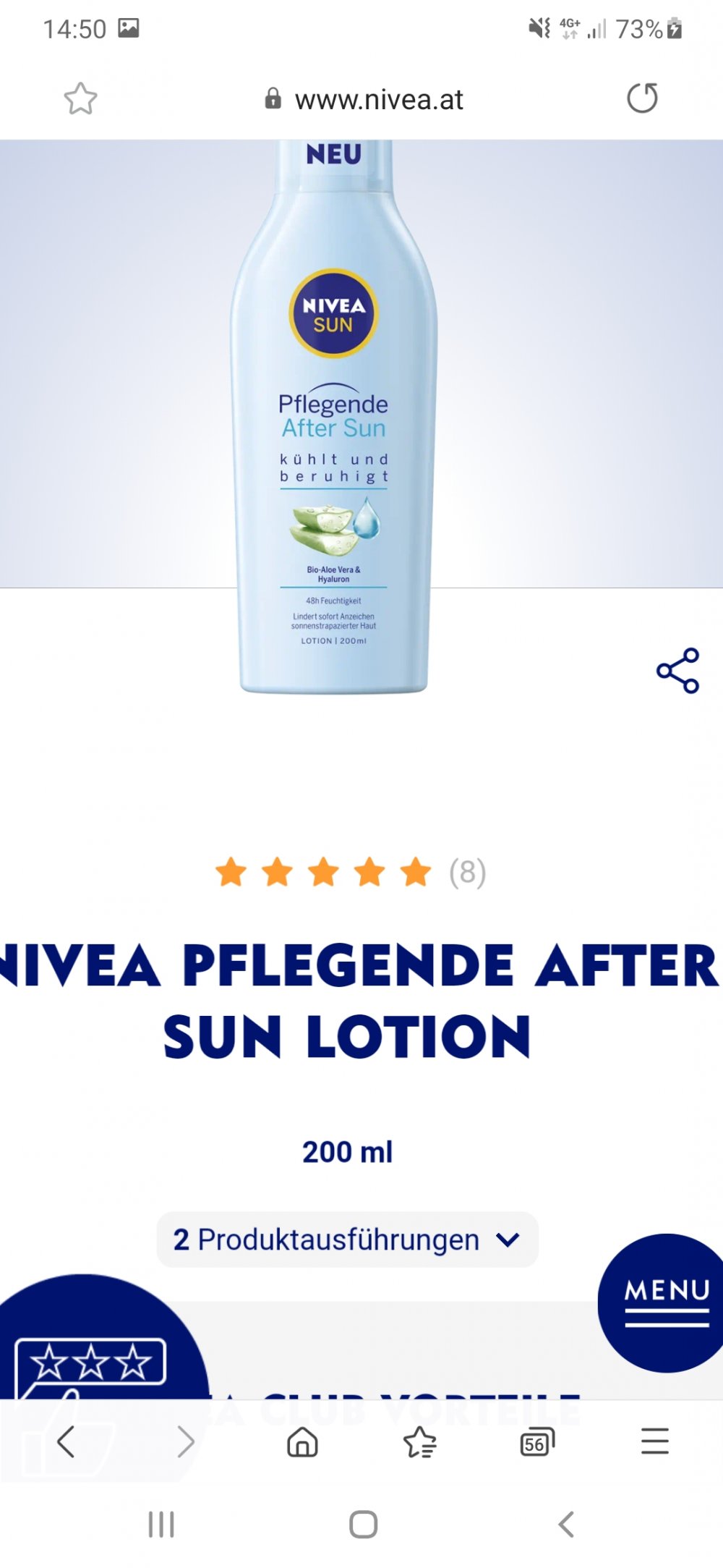 Neue Nivea Sun pflegende After Sun Lotion, 48 h Feuchtigkeit,