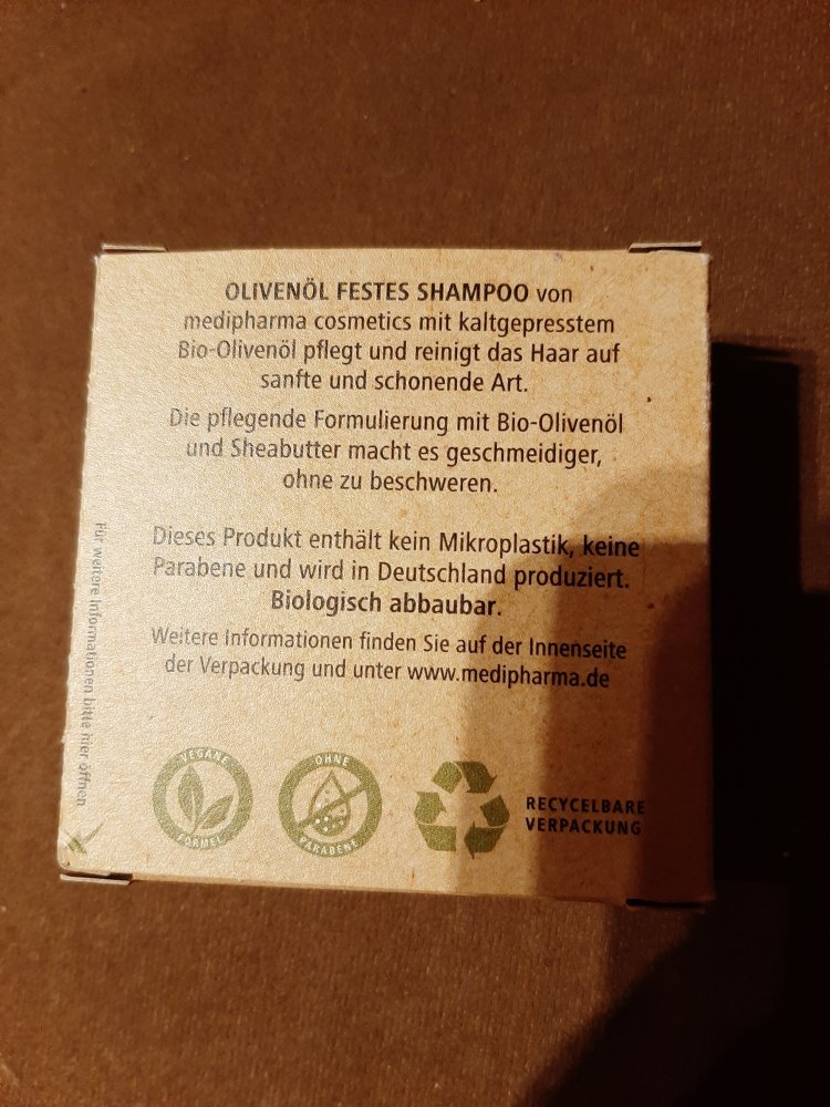 Neues festes Shampoo Olivenöl von medipharma cosmetics,
