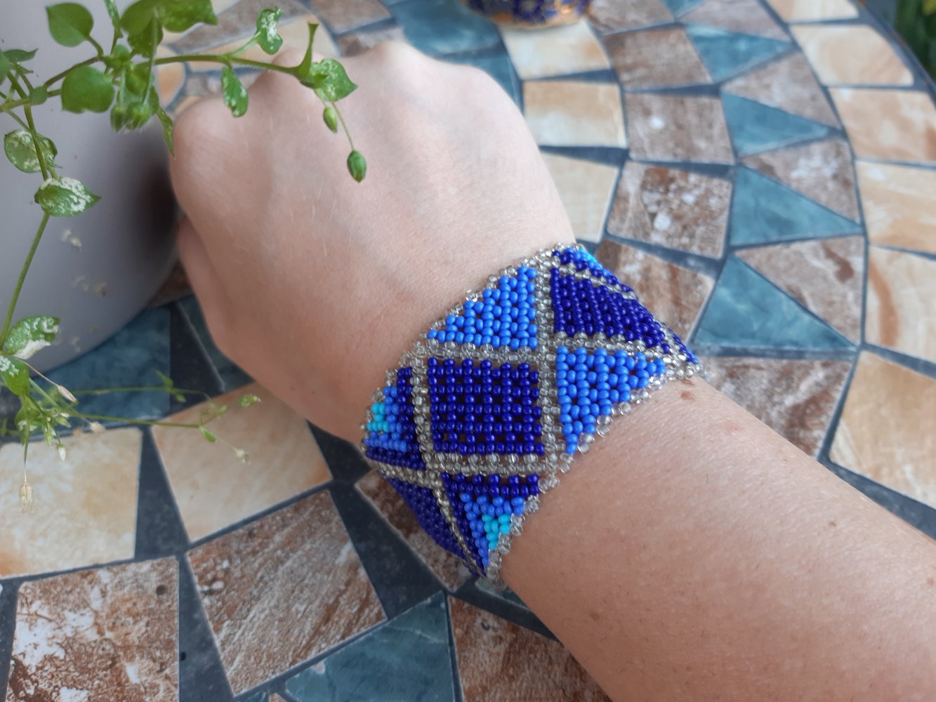 Armband blau/silber