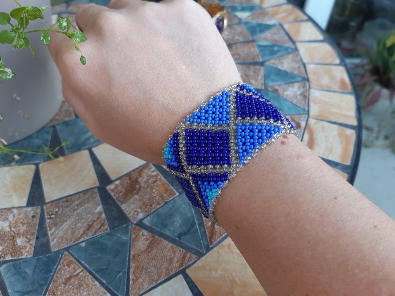 Armband blau/silber