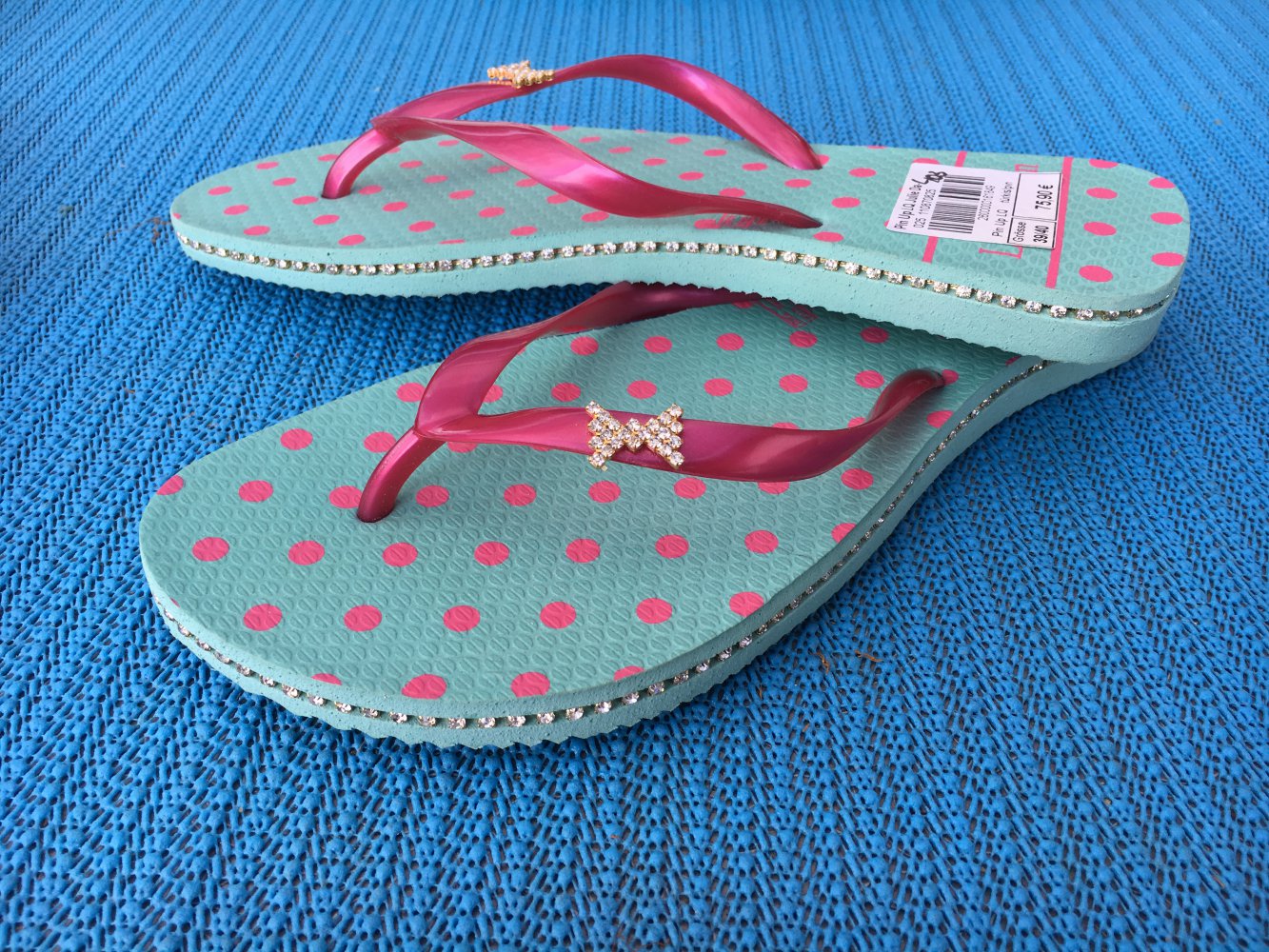 Badelatschen, Swarovski, Größe 39/40