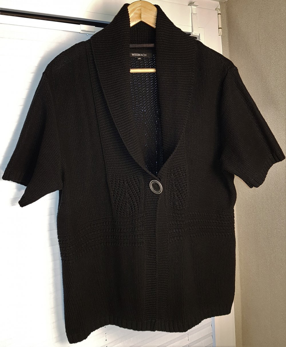 Cardigan -- Strickjacke -- Schwarz -- Gr. 46 -- Wissmach