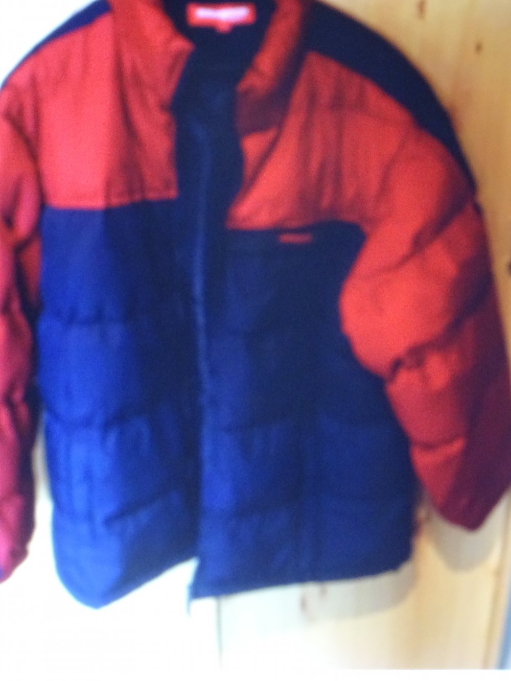 Herren Daunenjacke  rot/dunkelblau Gr. 58 von Manguun