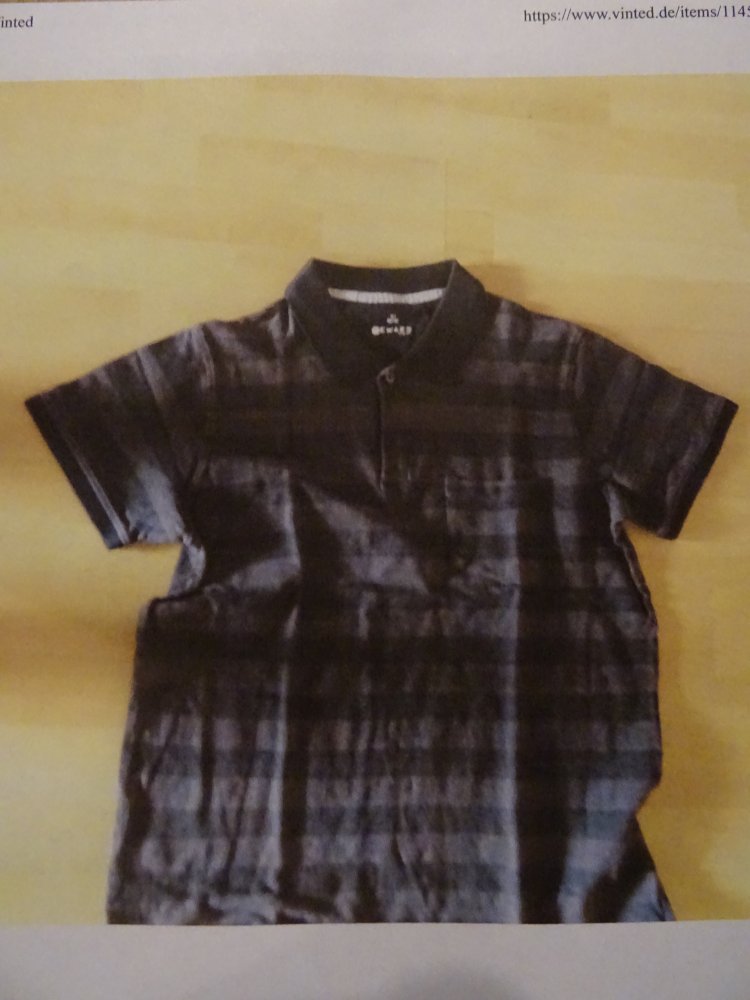 Herren-Poloshirt  grau gestreift  Gr. 56