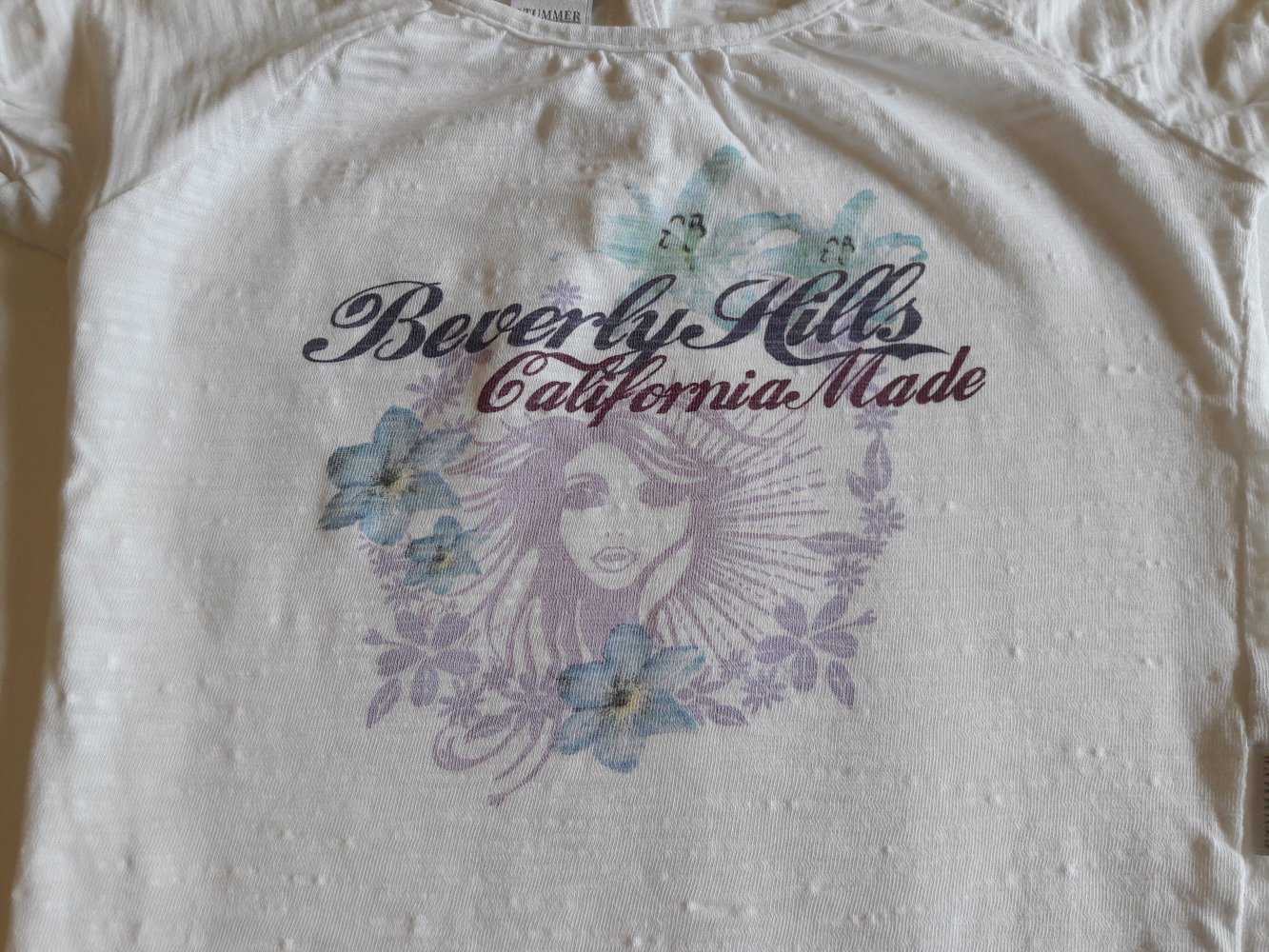 Shirt, Kurzarm, weiß mit buntem Aufdruck, Gr. 92