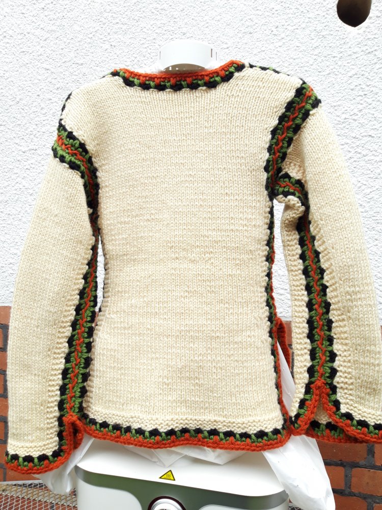 Winter Strickpulli Handmade Schurwolle Gr XS/S 